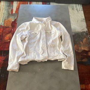 Women’s white stylish blue jean jacket